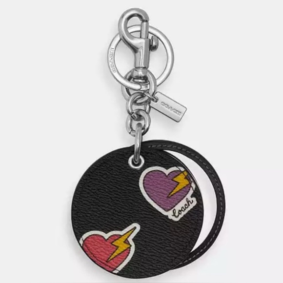 Coach Mirror Bag Charm with Heart bolt - Picture 1 of 1